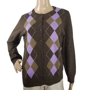 Croft and Barrow Argyle Cardigan Size Medium